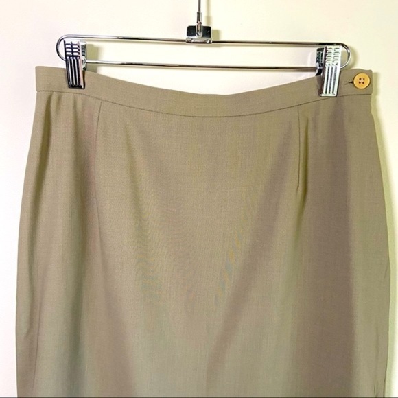 Giorgio Armani Vintage Wool Pencil Skirt w/ Rayon Lining Tan Medium - Picture 3 of 5